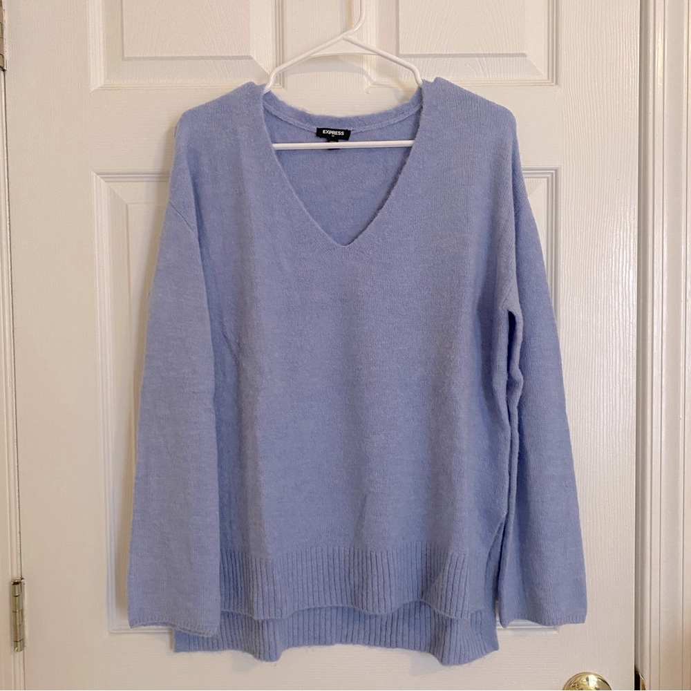 Express Fuzzy V-Neck Sweater